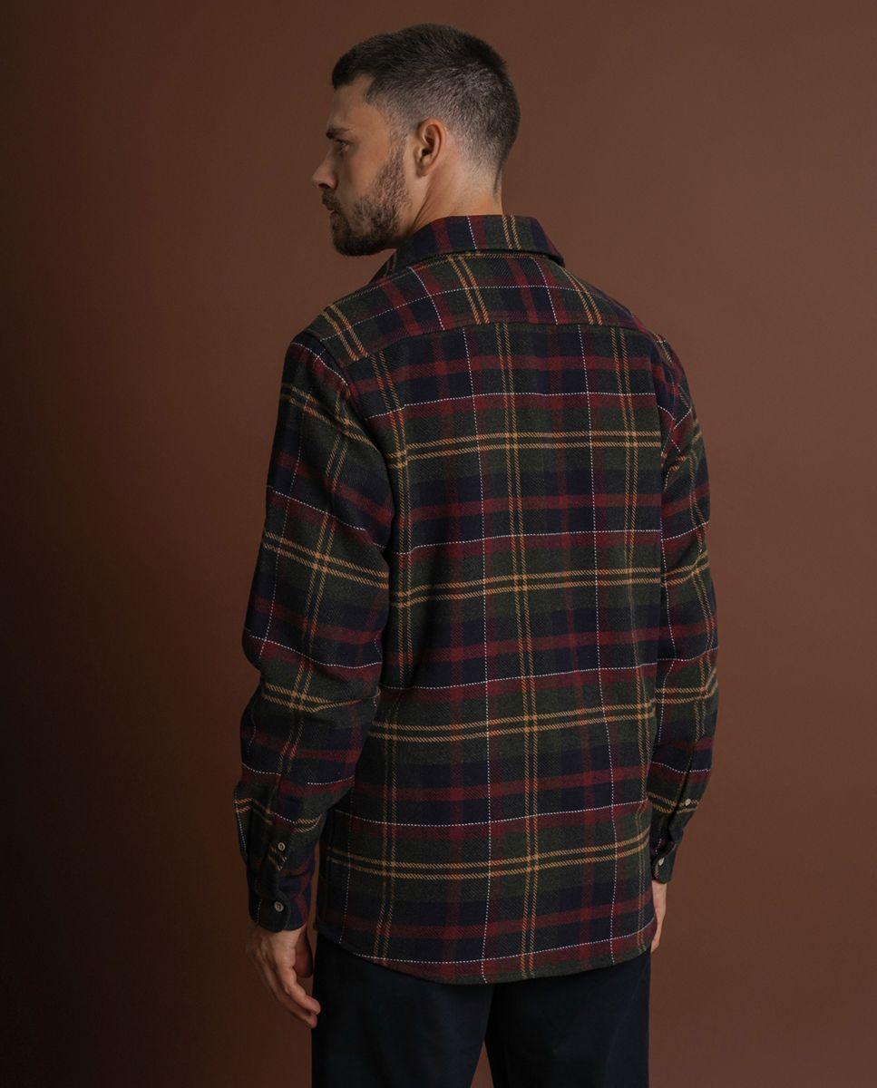 Sobrecamisa lã regular fit azul quadrada Azul-2
