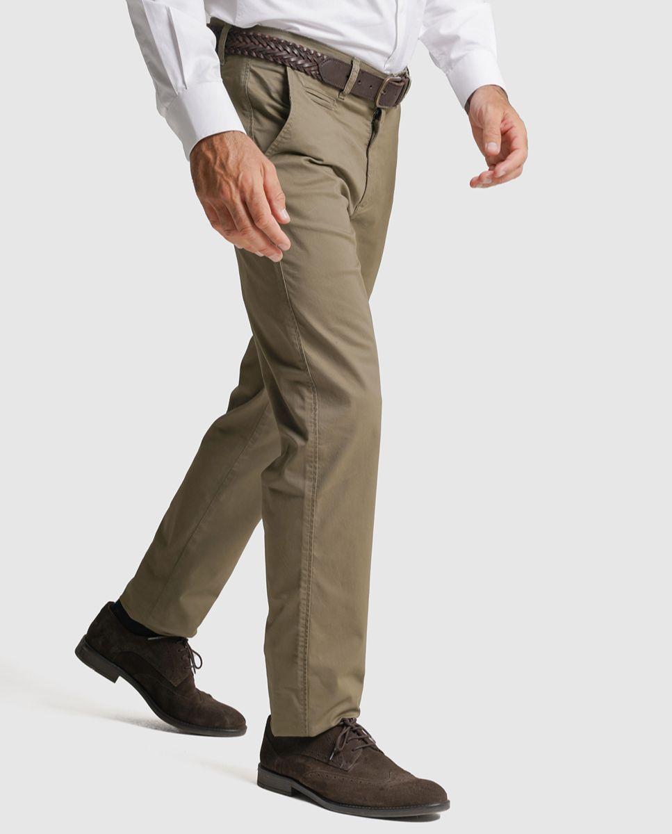 Imagem 0 de Calças chino algodão slim fit verdes lisas