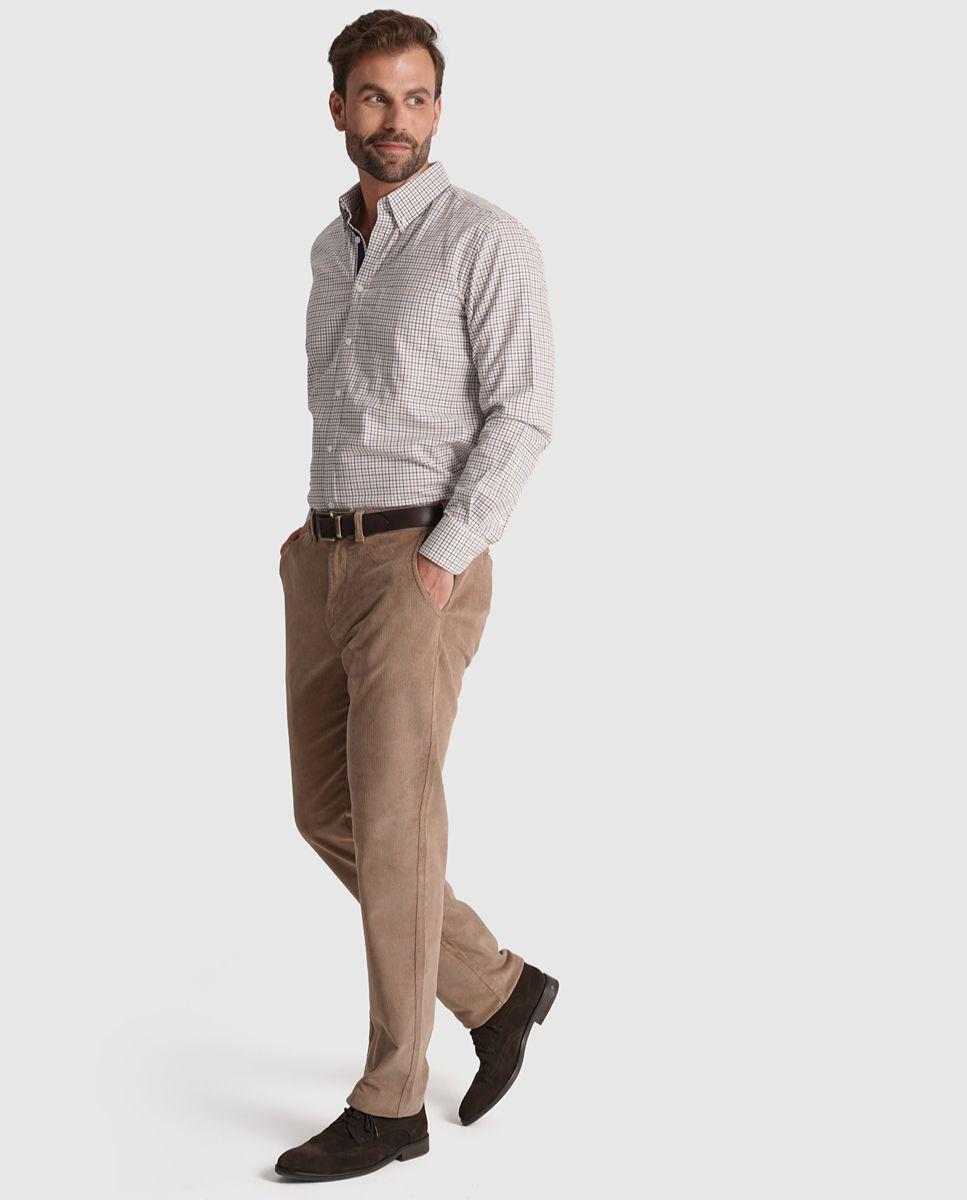 Imagem 0 de Calças algodão classic fit camel lisas
