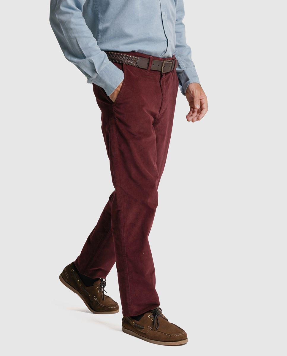 Imagem 0 de Calças algodão classic fit bordeaux lisas