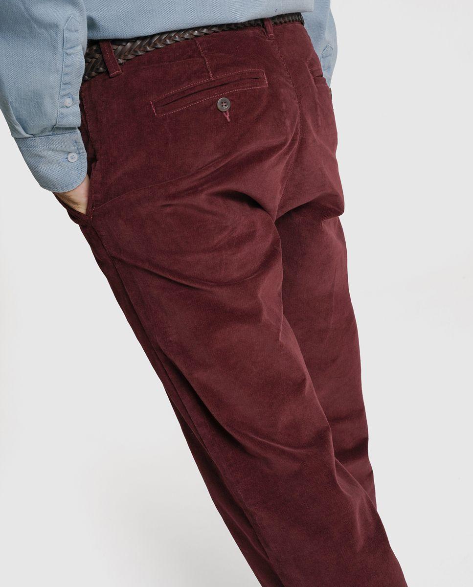 Calças algodão classic fit bordeaux lisas Bordeaux-2