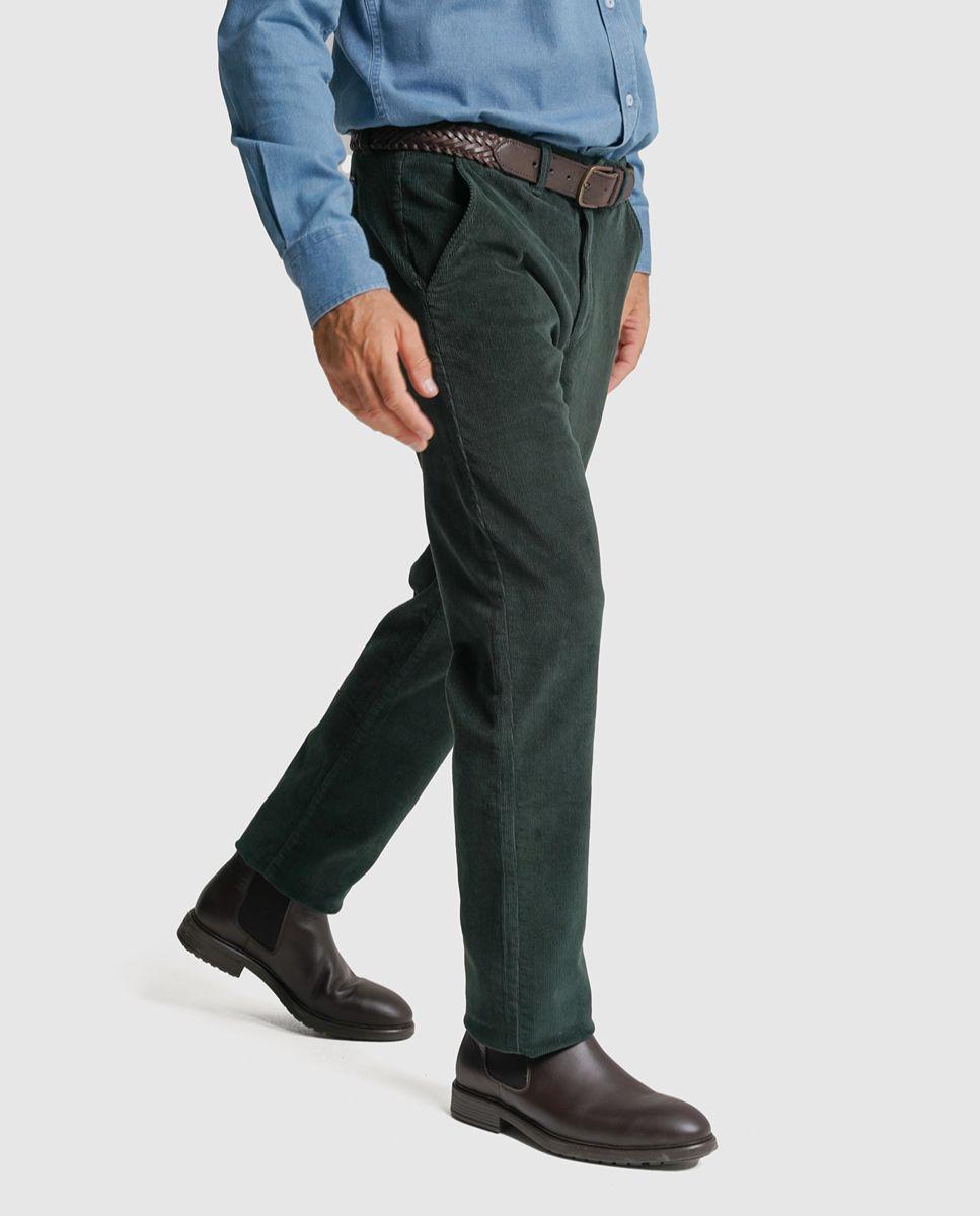 Imagem 0 de Calças algodão classic fit verdes lisas