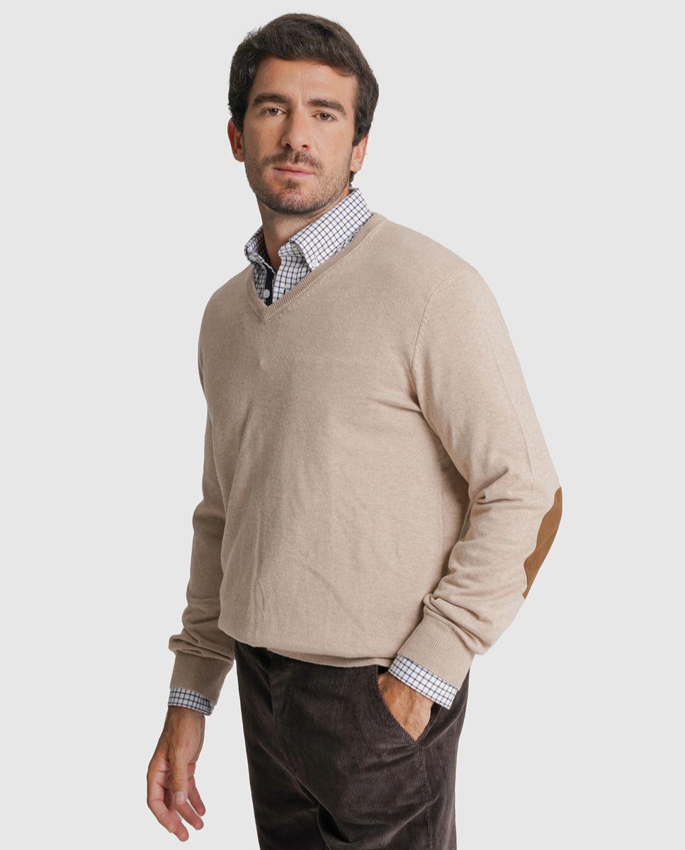 Imagem 0 de Pullover caxemira regular fit bege liso