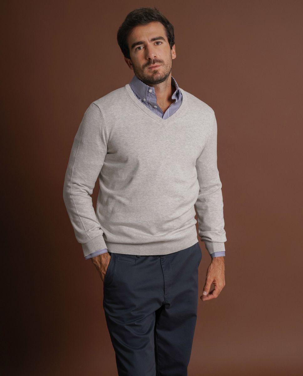 Imagem 0 de Pullover caxemira regular fit cinzento liso