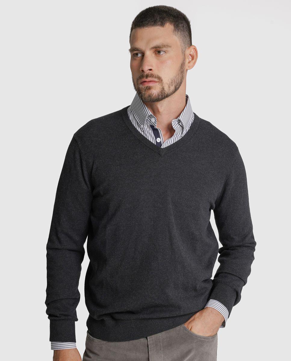 Imagem 0 de Pullover lã regular fit cinzento liso