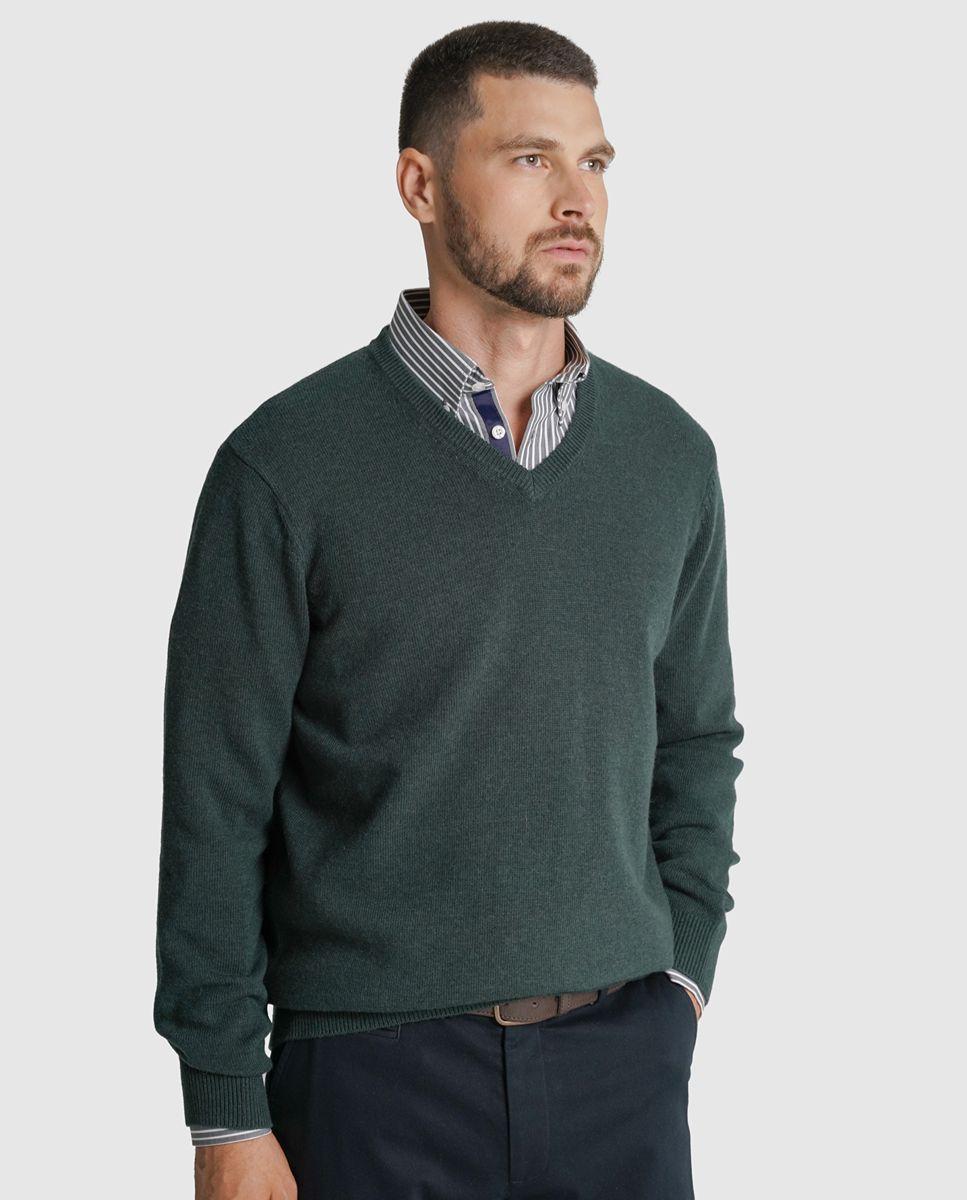Imagem 0 de Pullover lã regular fit verde liso