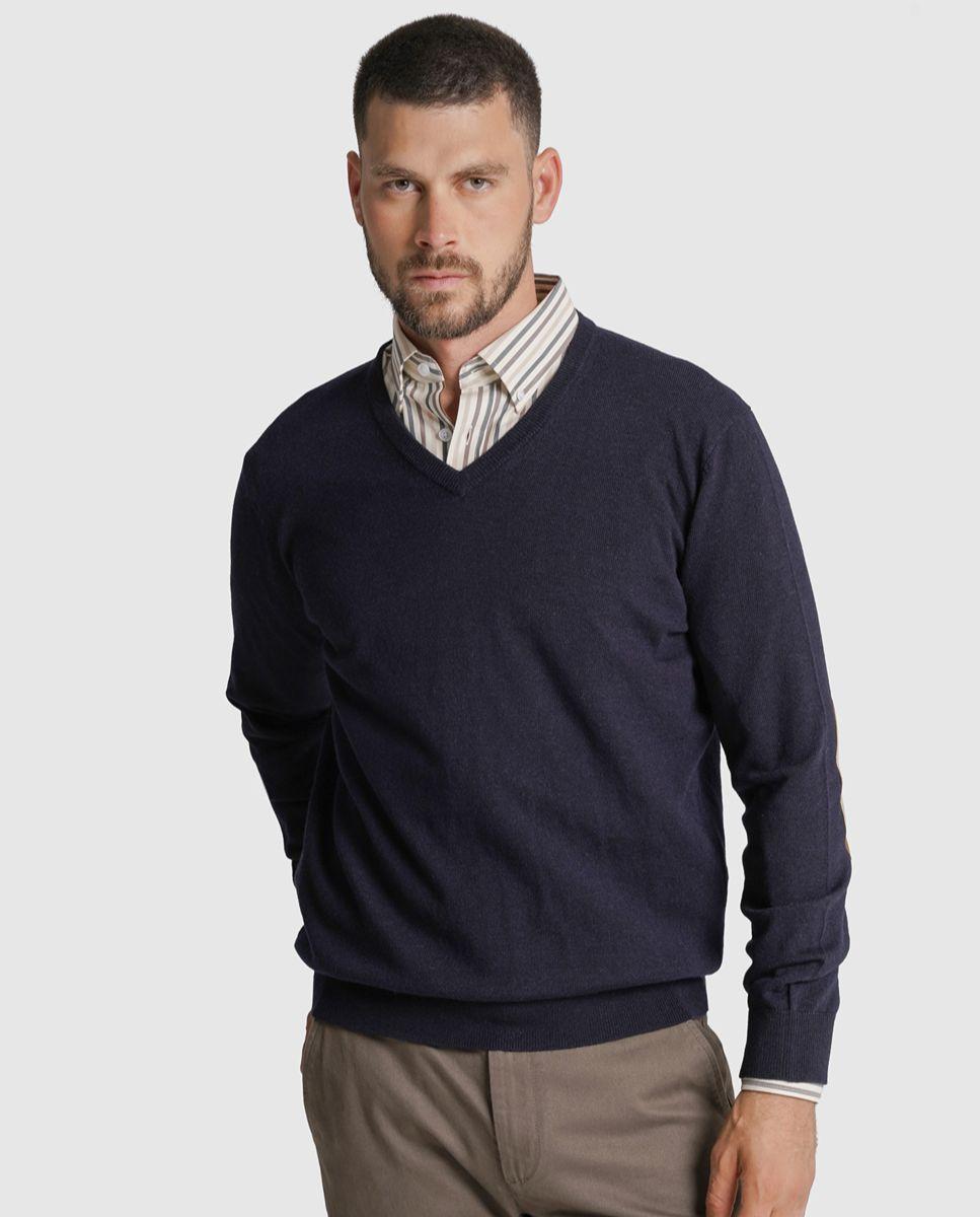 Imagem 0 de Pullover lã regular fit azul liso
