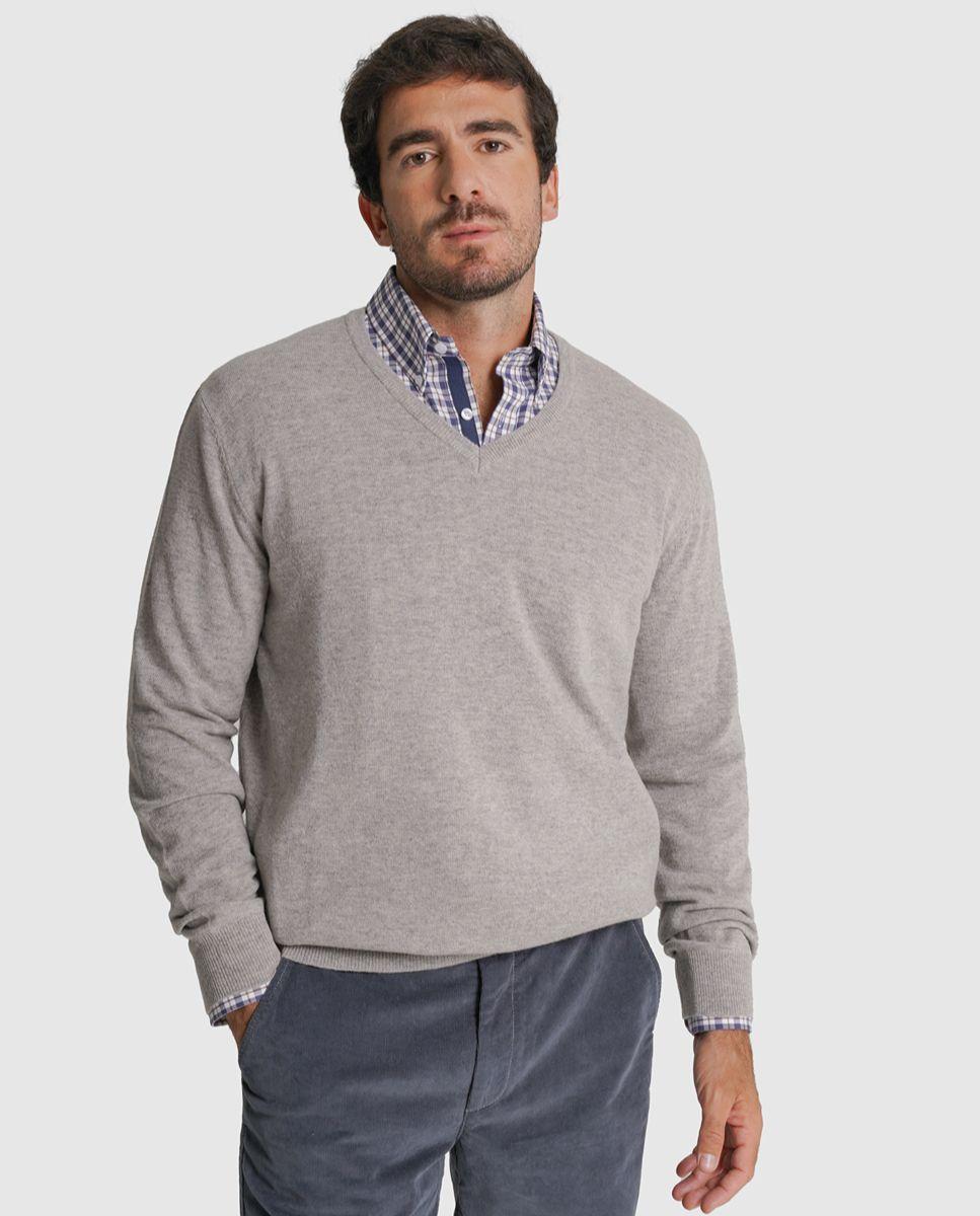 Imagem 0 de Pullover lã regular fit cinzento liso