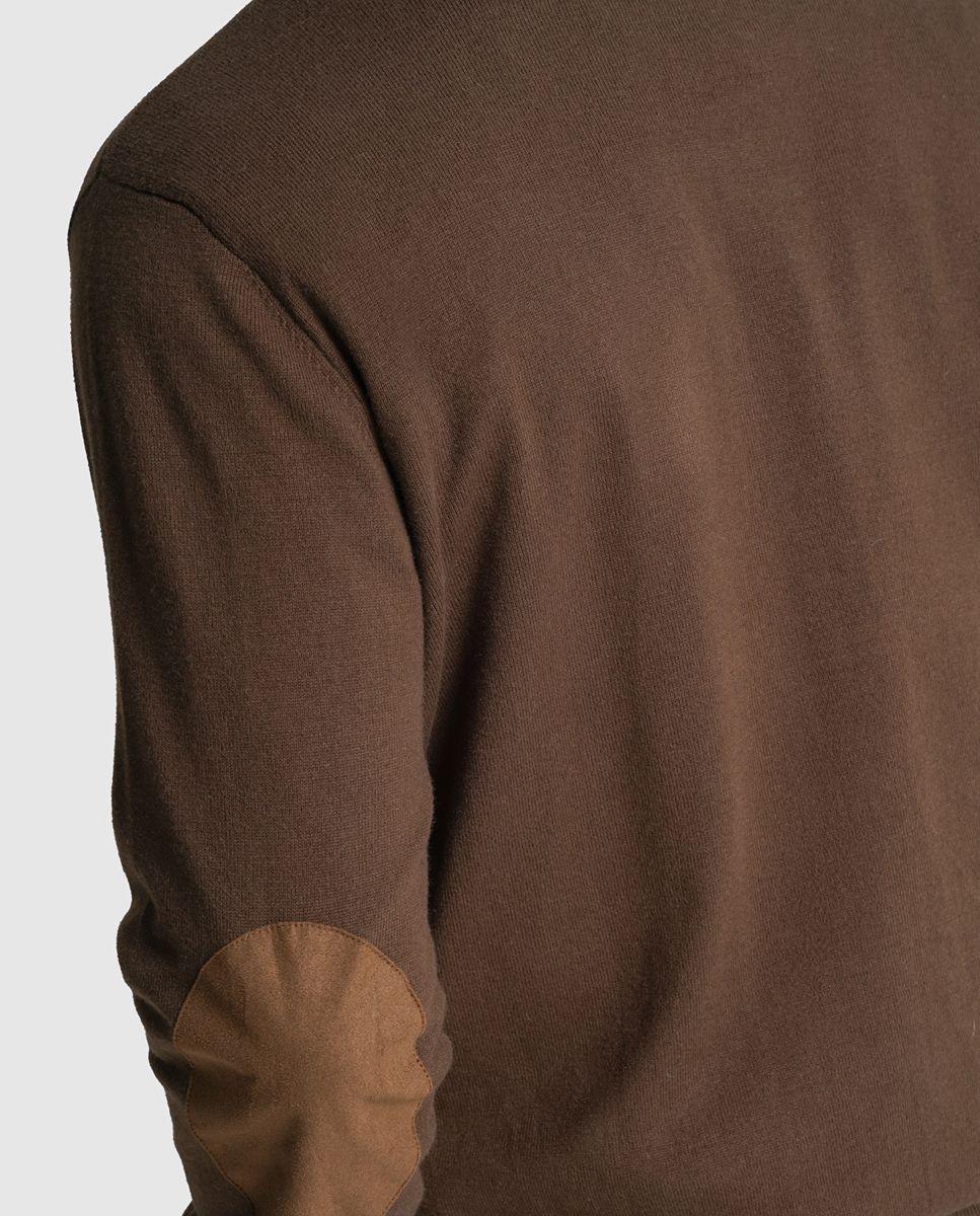 Cardigan lã regular fit castanho liso Castanho-2