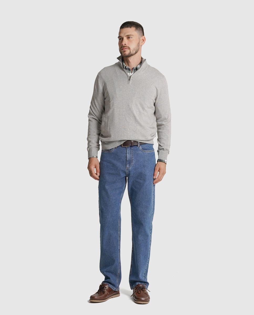 Pullover caxemira regular fit cinzento liso Cinzento-3