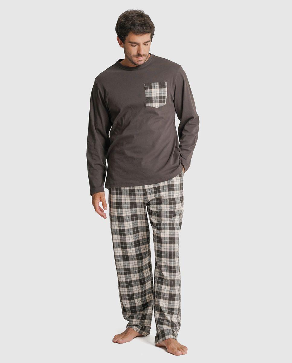 Imagem 0 de Pijama algodão regular fit cinzento quadrado