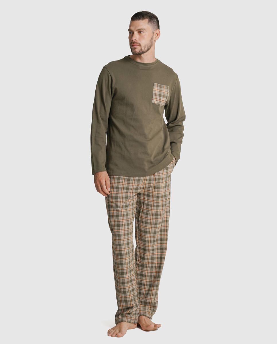 Imagem 0 de Pijama algodão regular fit verde quadrado
