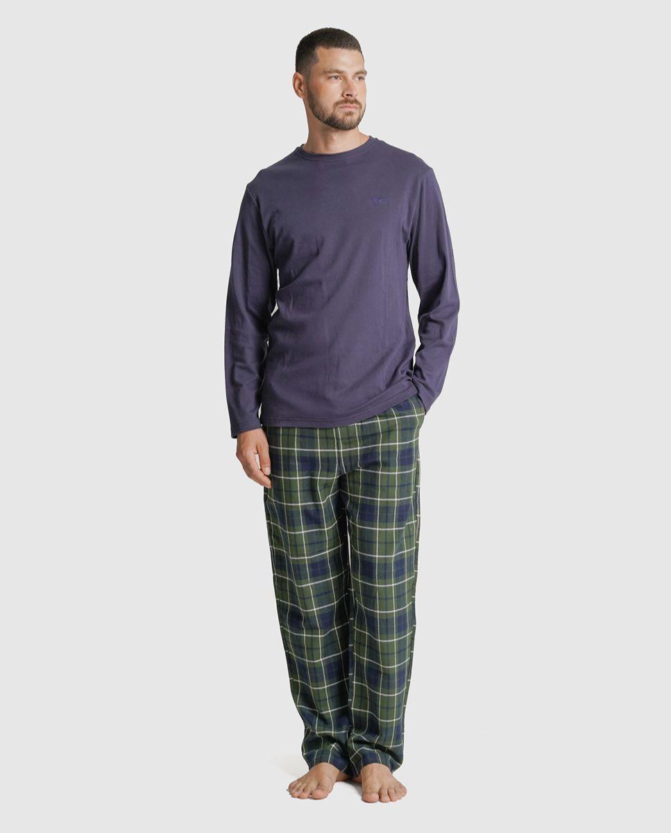 Imagem 0 de Pijama algodão regular fit azul quadrado