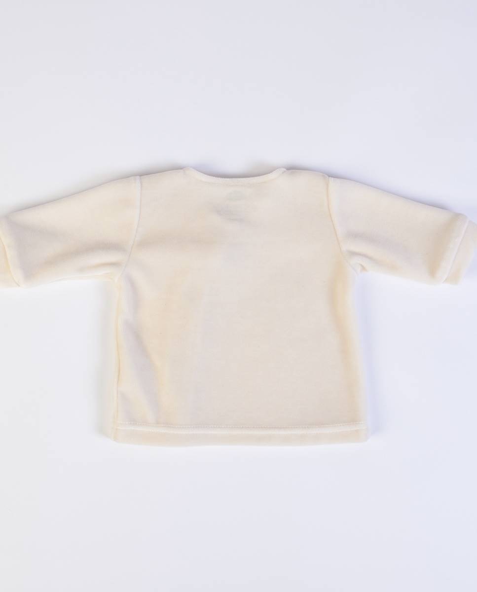 Conjunto de t-shirt de manga comprida e calças com pé em veludo FS Baby Cru-4