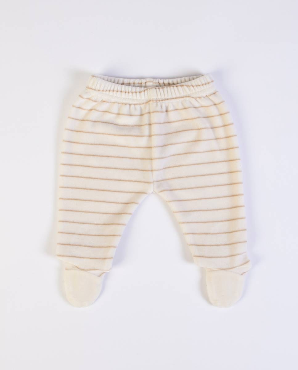 Conjunto de t-shirt de manga comprida e calças com pé em veludo FS Baby Cru-5