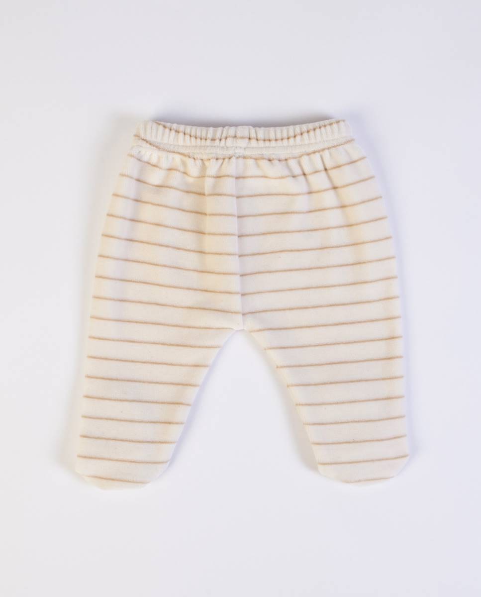 Conjunto de t-shirt de manga comprida e calças com pé em veludo FS Baby Cru-6