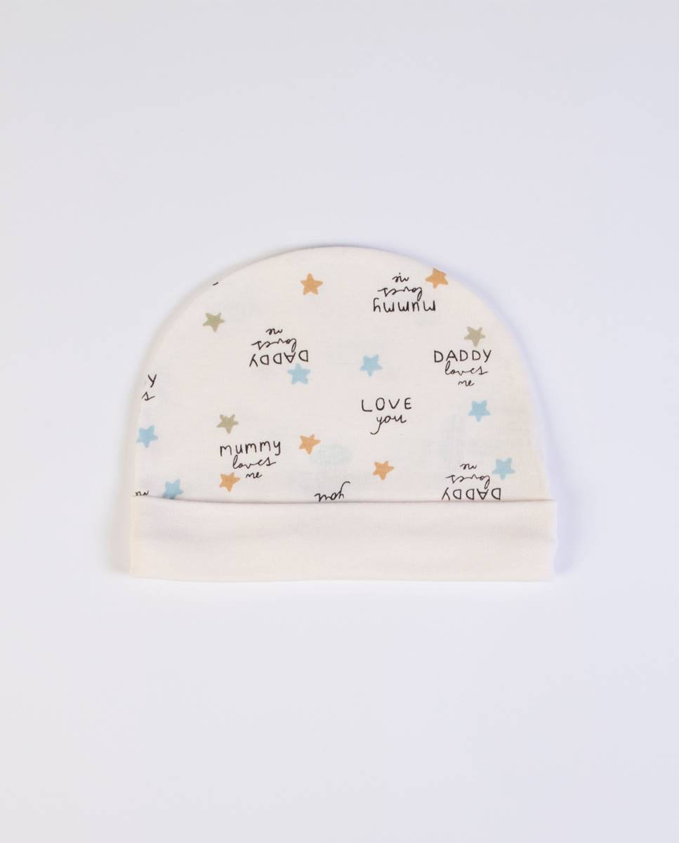 Conjunto de t-shirt de manga comprida traçada, calças e gorro em algodão FS Baby Cru-6