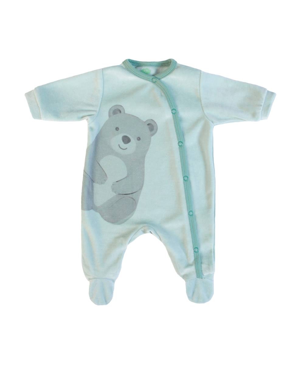 Babygrow em veludo Verde-1