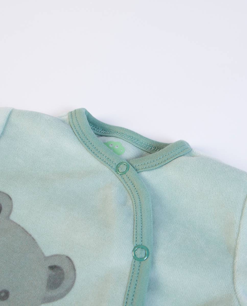 Babygrow em veludo Verde-2