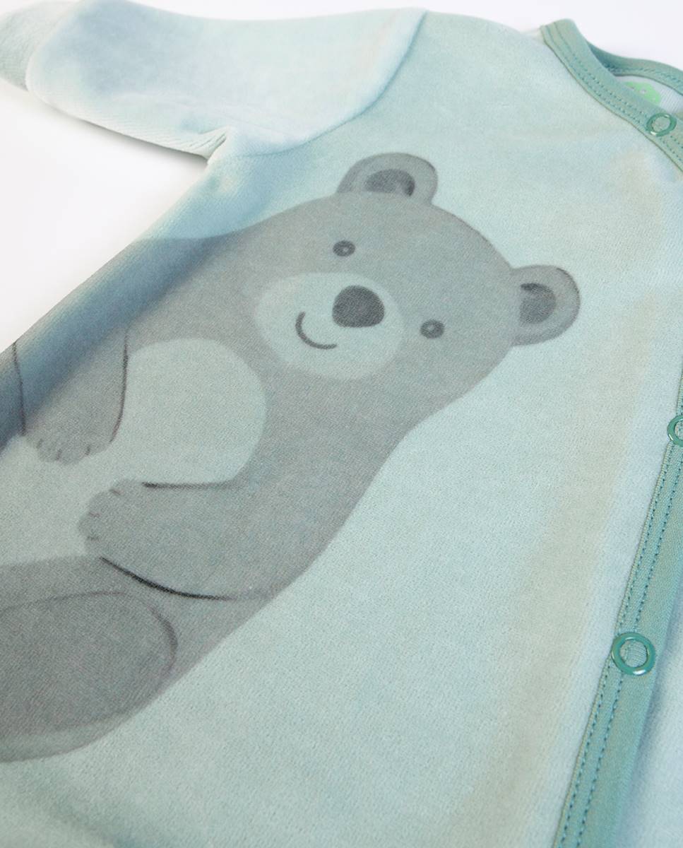 Babygrow em veludo Verde-3