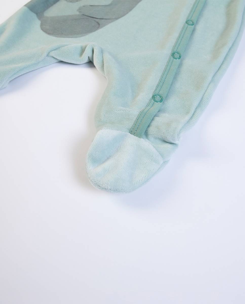 Babygrow em veludo Verde-4