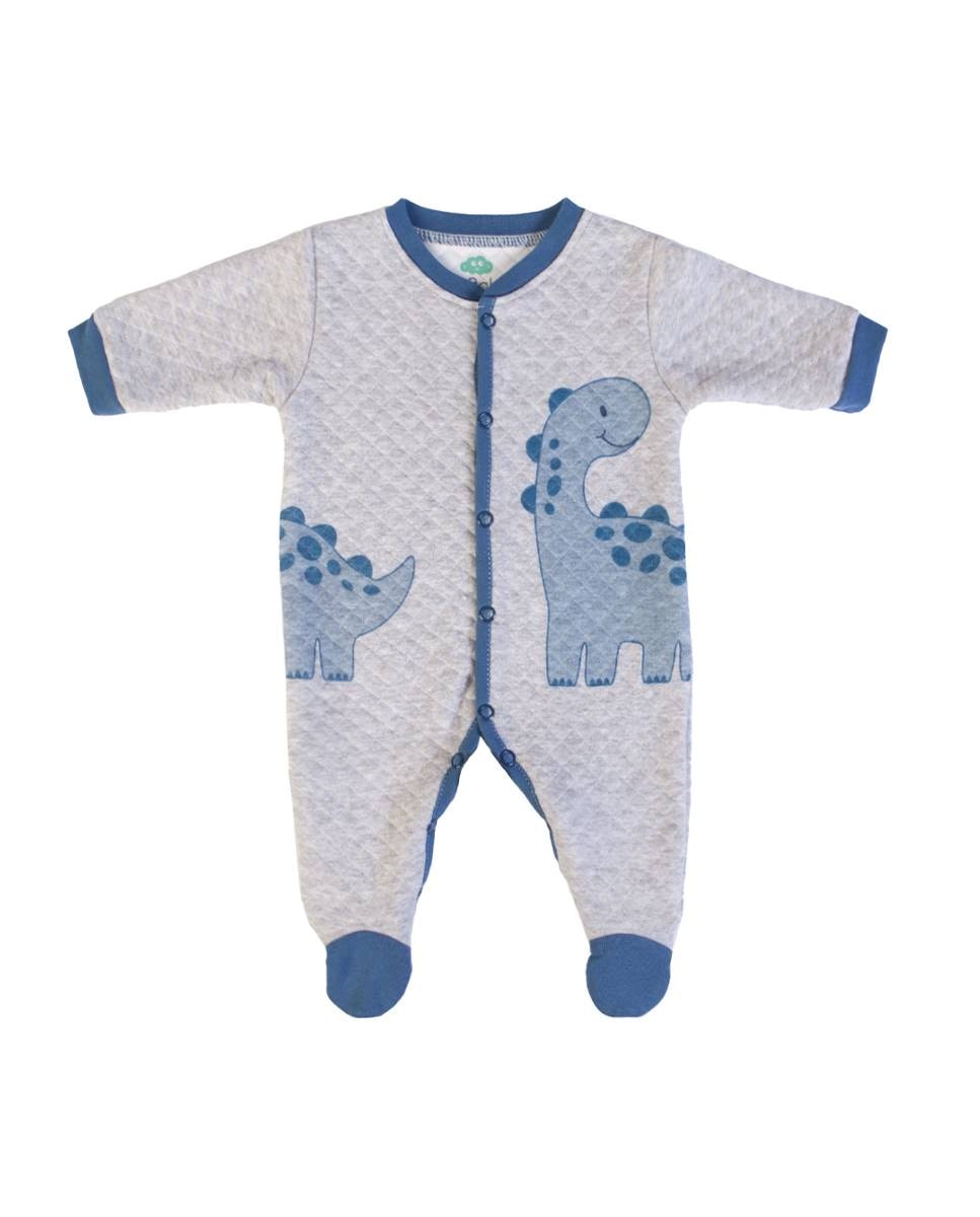 Babygrow acolchoado em algodão Cinzento-claro-1