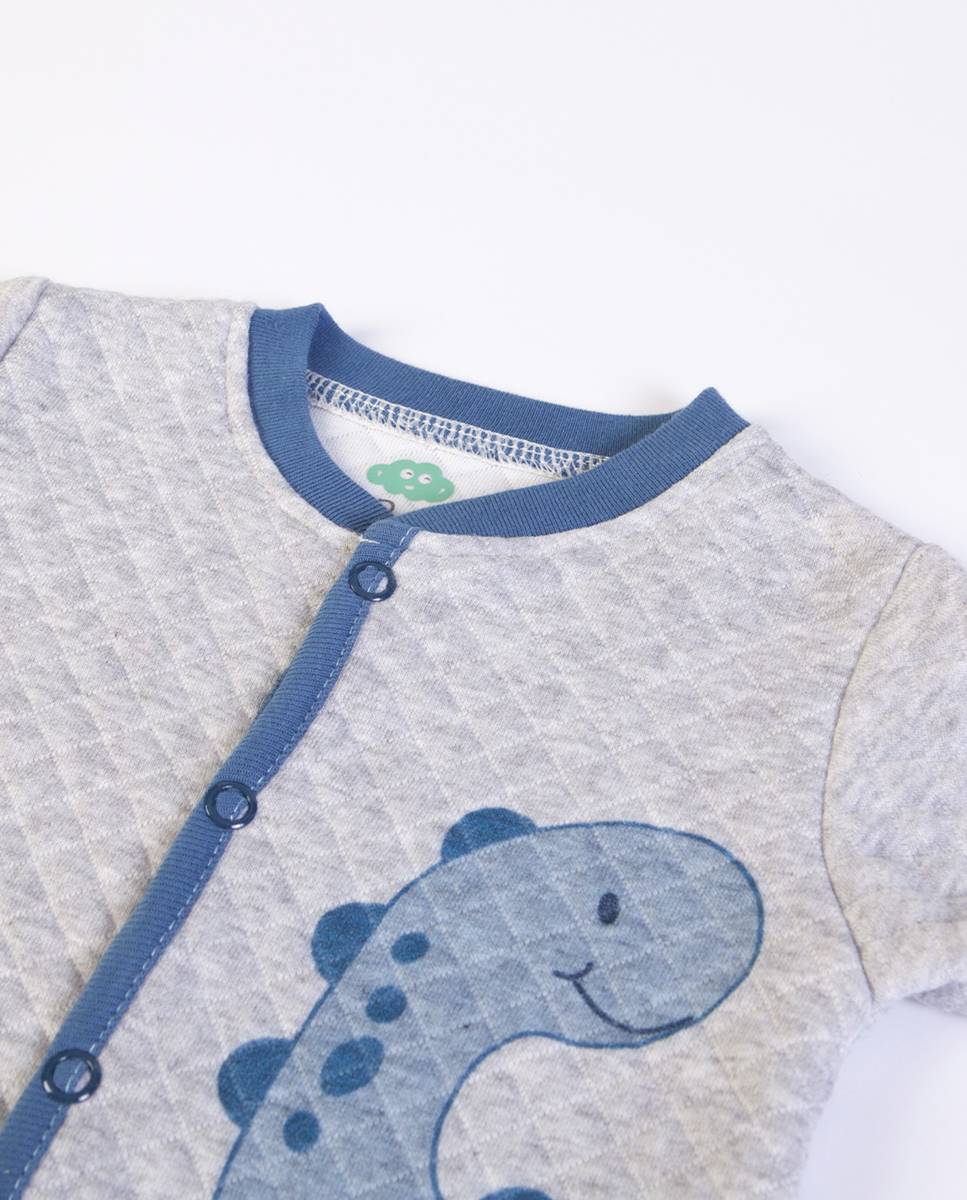Babygrow acolchoado em algodão Cinzento-claro-2