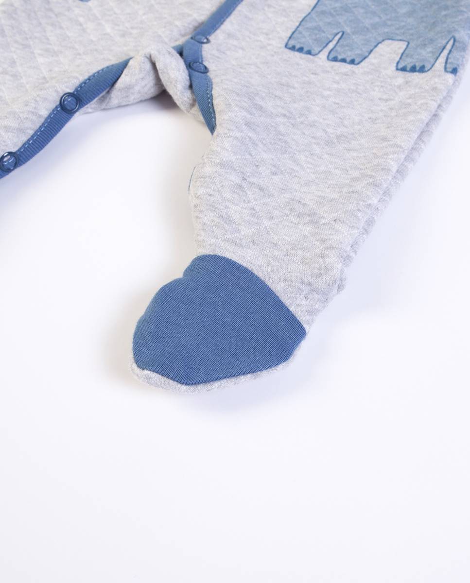 Babygrow acolchoado em algodão Cinzento-claro-4