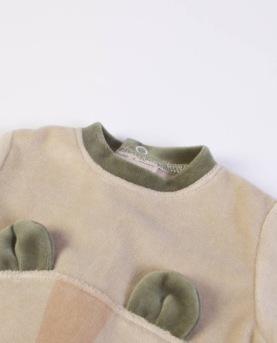 Babygrow em veludo FS Baby Taupe-2