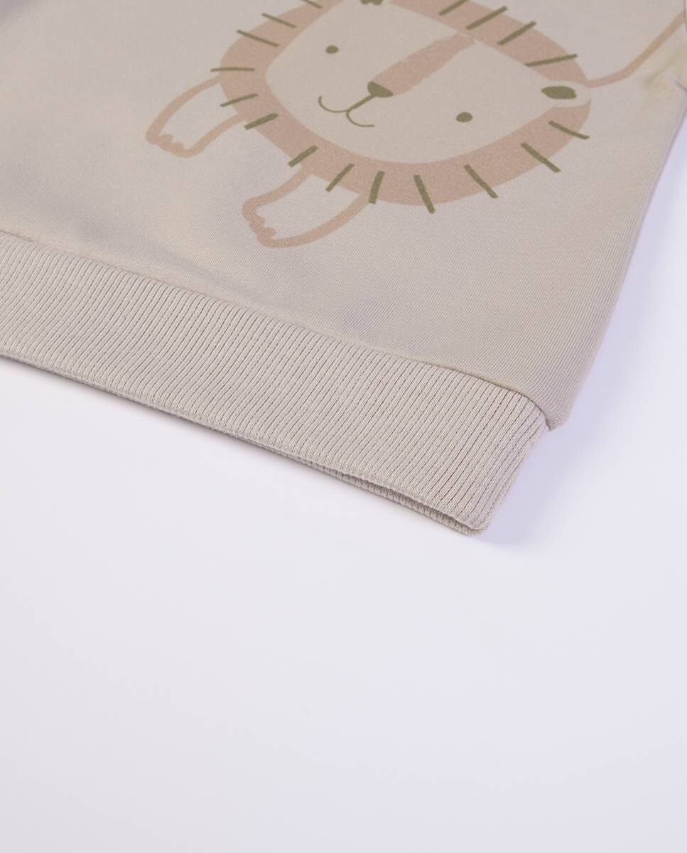 Fato de treino em felpa cardada, com sweatshirt e calças FS Baby Taupe-5