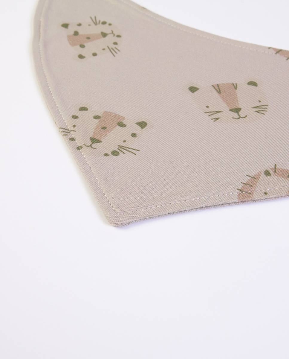 Babete lenço em algodão FS Baby Taupe-3