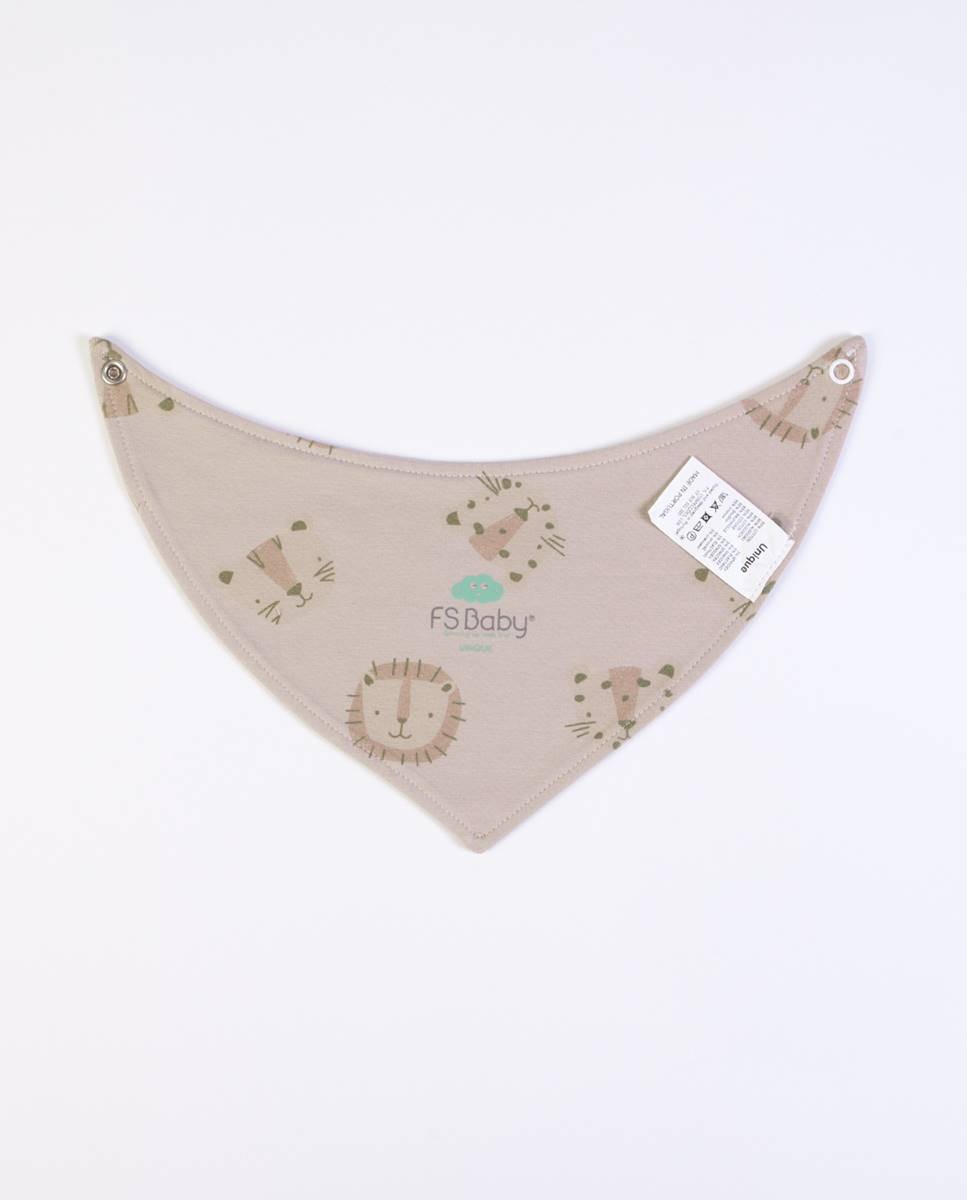Babete lenço em algodão FS Baby Taupe-5