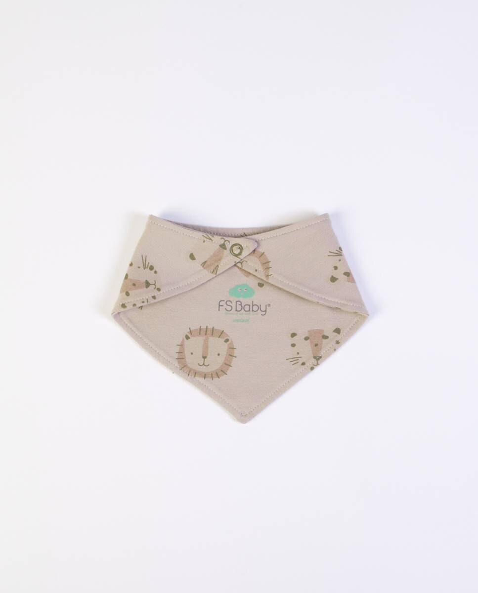 Babete lenço em algodão FS Baby Taupe-6