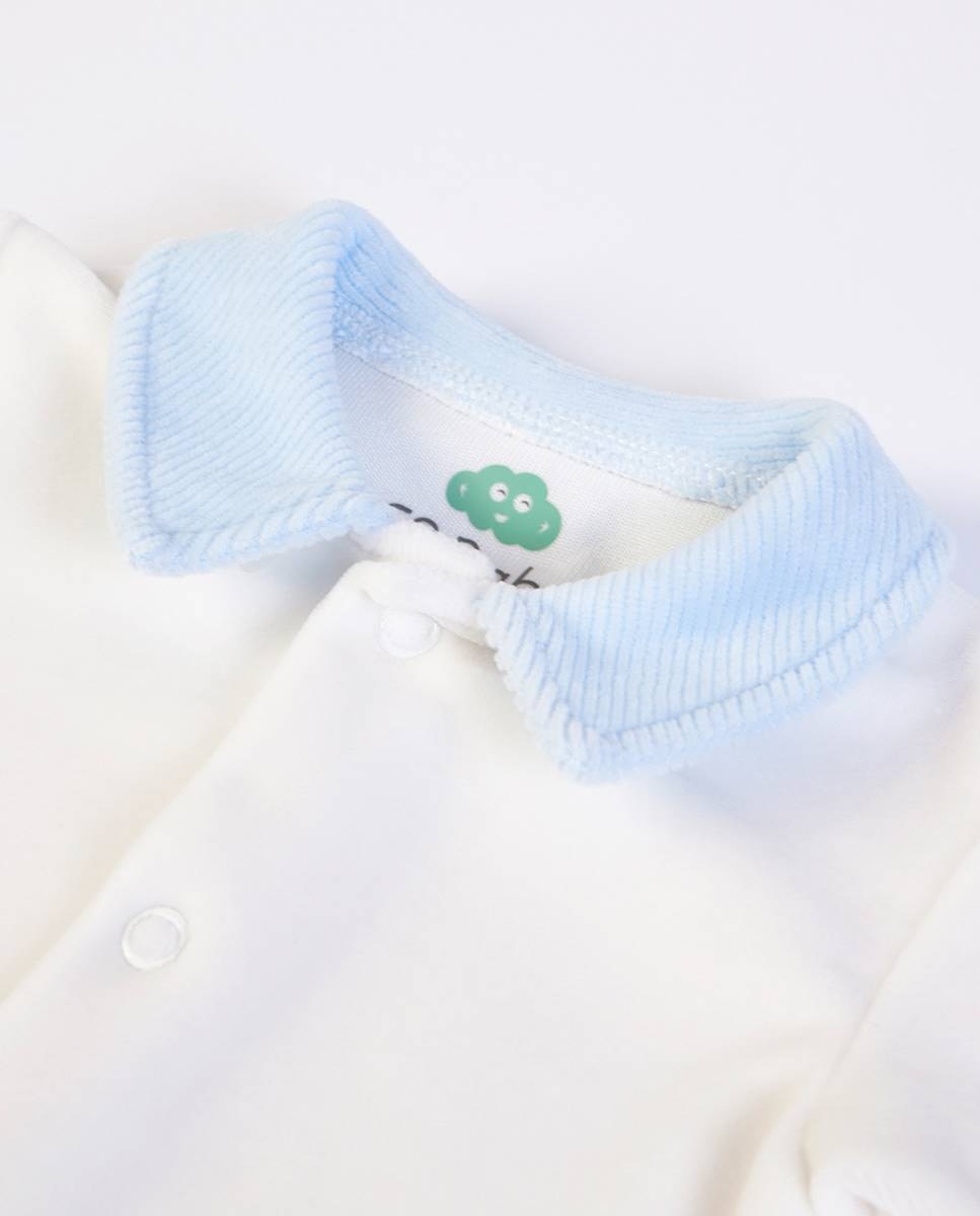 Babygrow em veludo orgânico FS Baby Azul-2