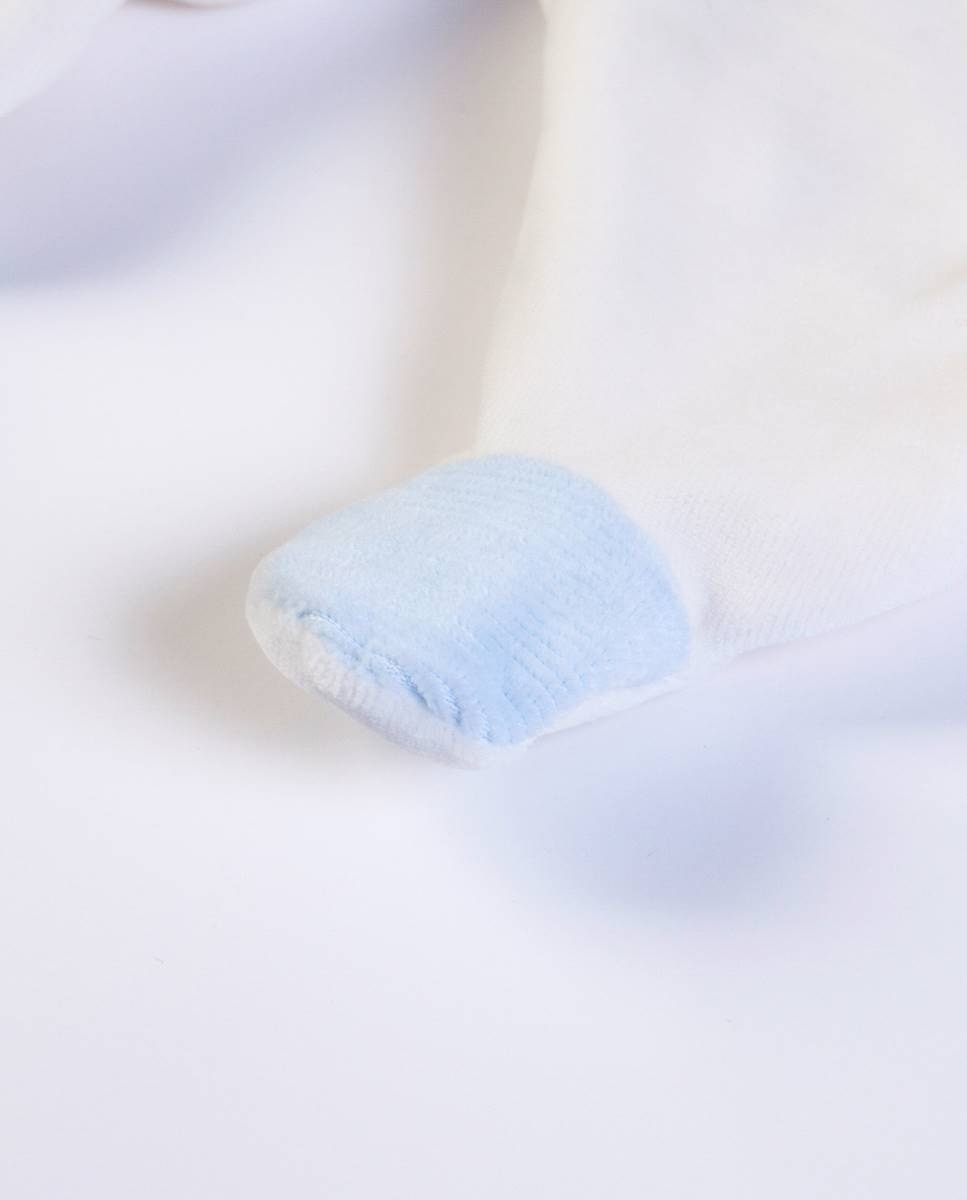 Babygrow em veludo orgânico FS Baby Azul-3