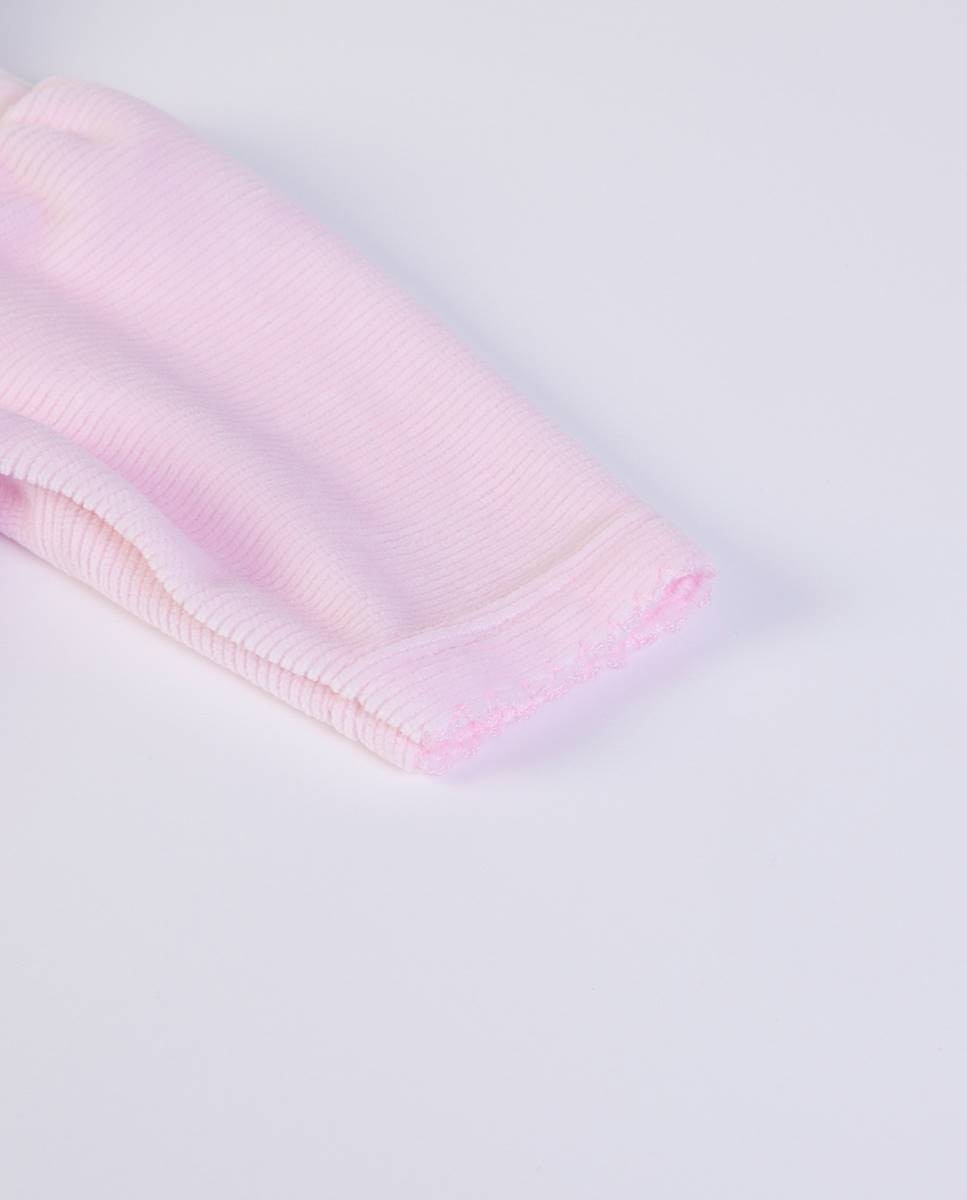 Babygrow em veludo orgânico FS Baby Rosa-5