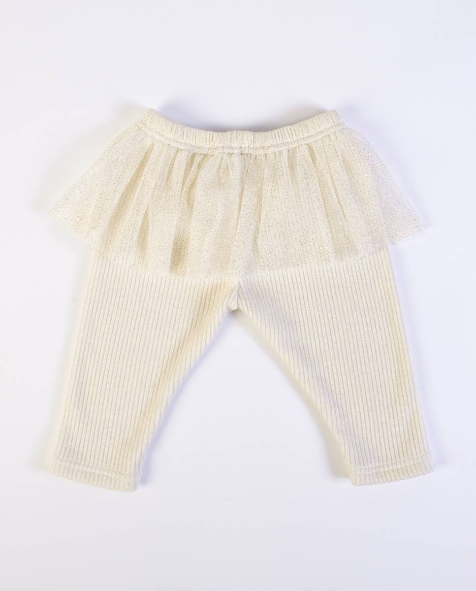 Conjunto de t-shirt de manga comprida em algodão e calças em malha dourada FS Baby Dourado-6