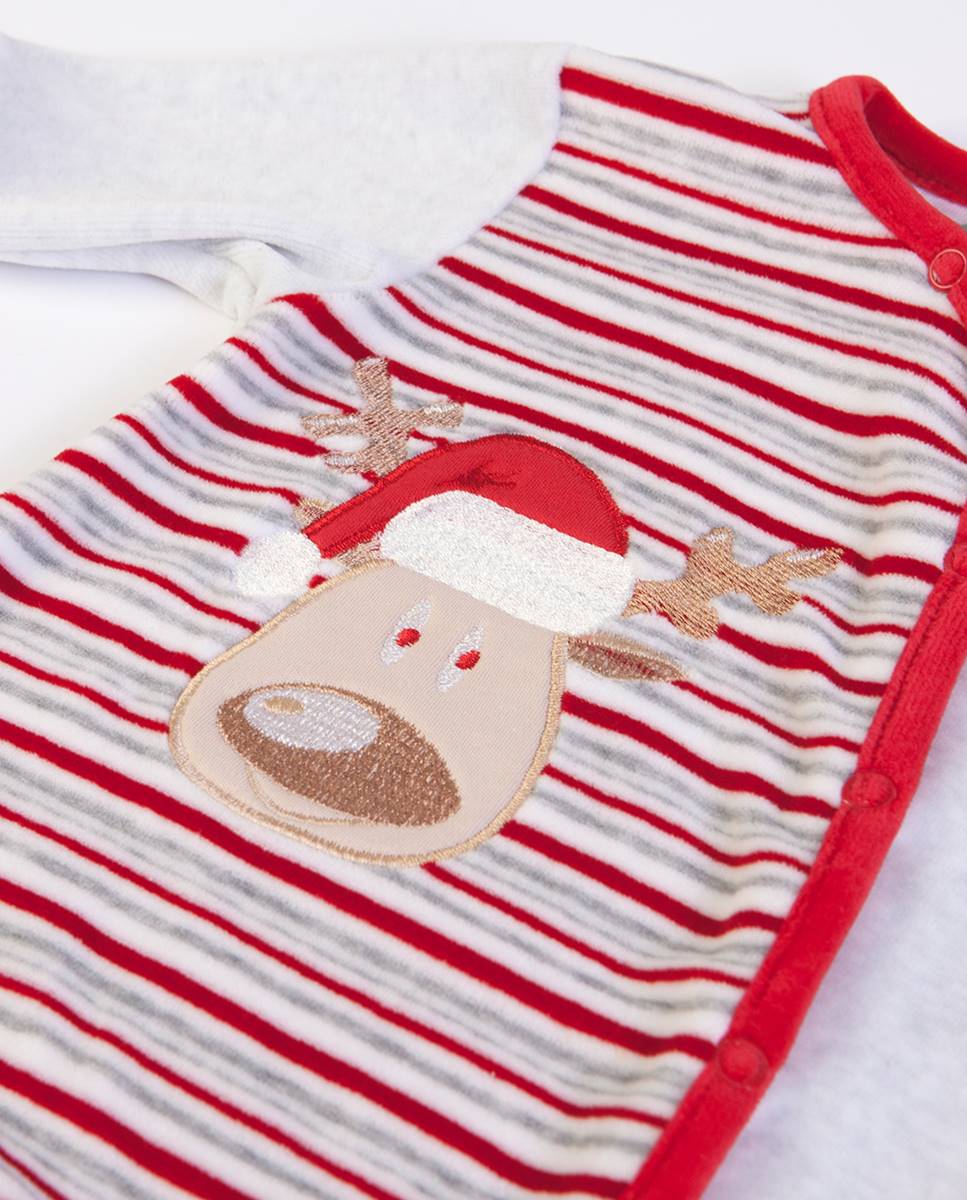 Babygrow em veludo "Natal Vermelho-3