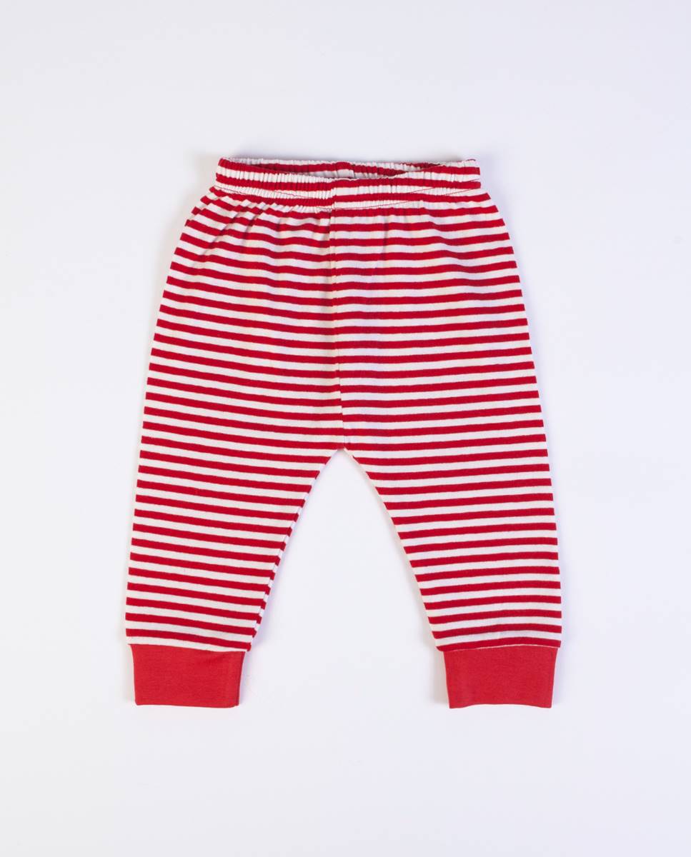 Conjunto de t-shirt de manga comprida em algodão e calças cardadas "Natal FS Baby Vermelho-6