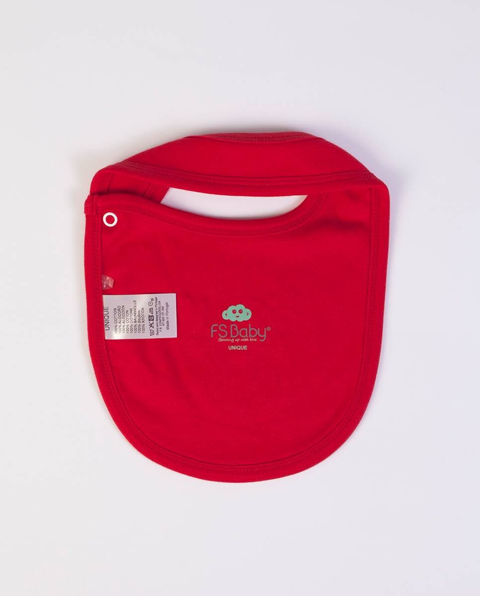 Babete "Natal" em algodão Vermelho-5