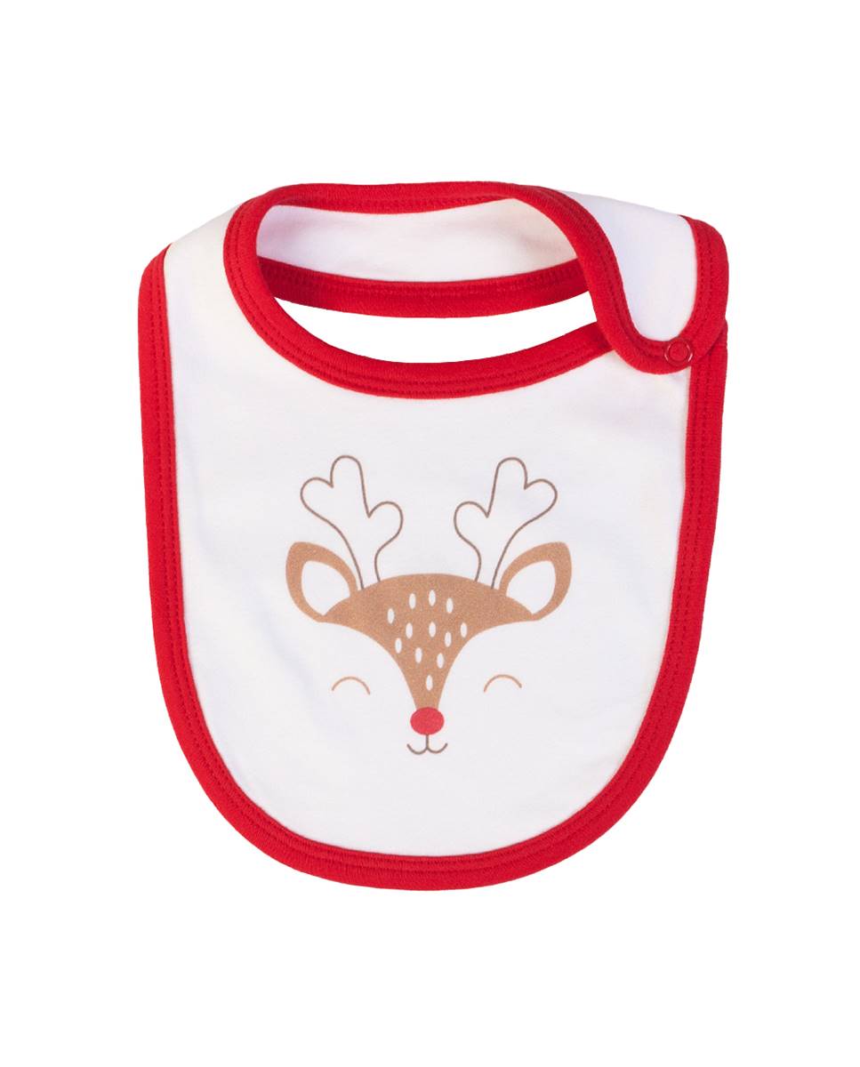 Babete "Natal" em algodão Vermelho-1