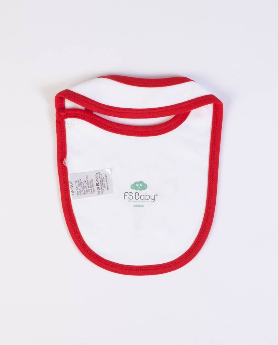 Babete "Natal" em algodão Vermelho-5