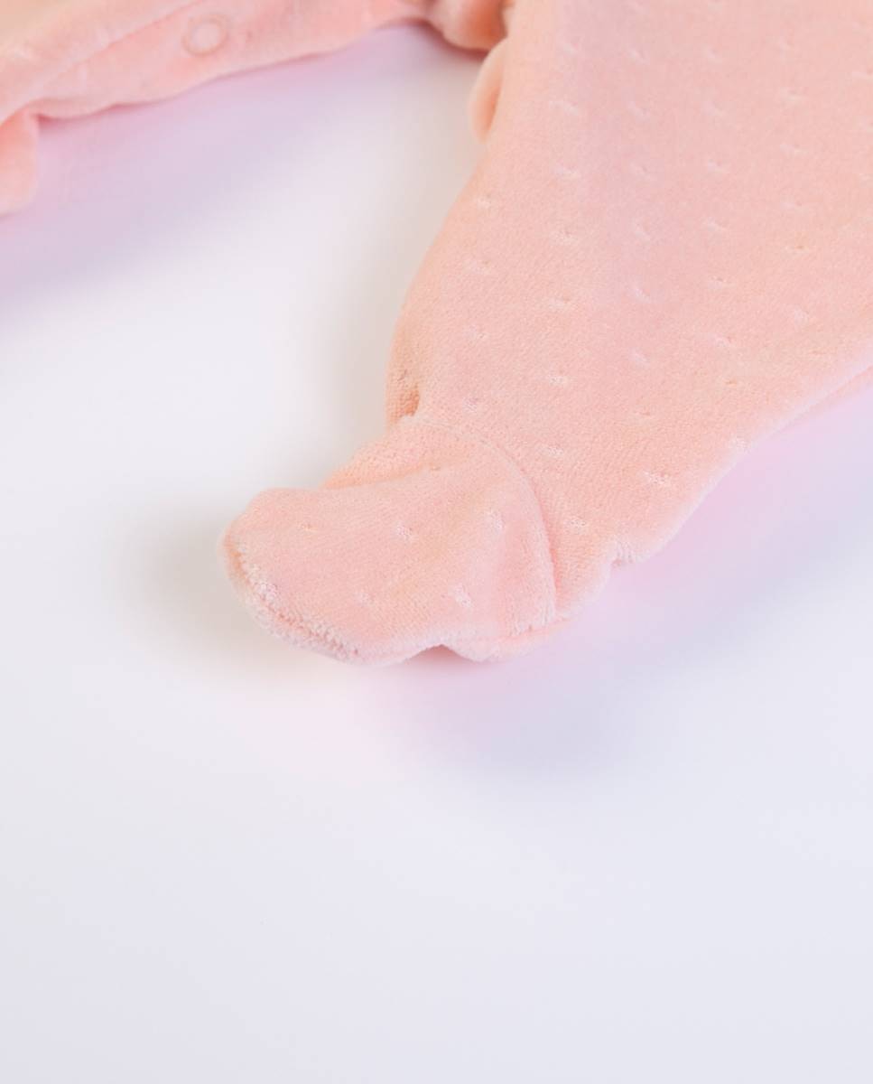 Babygrow em veludo Salmão-4