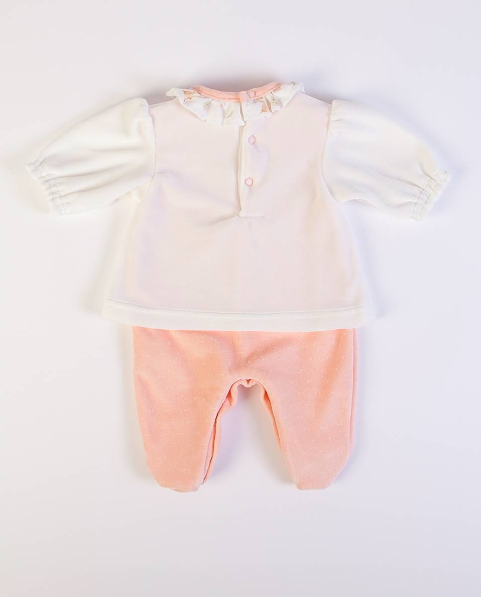 Babygrow em veludo Salmão-6