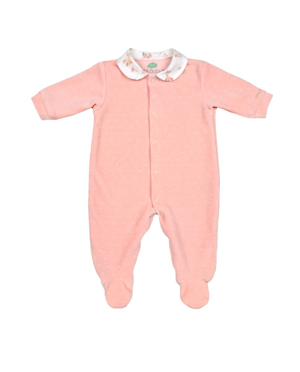 Babygrow em veludo Salmão-1