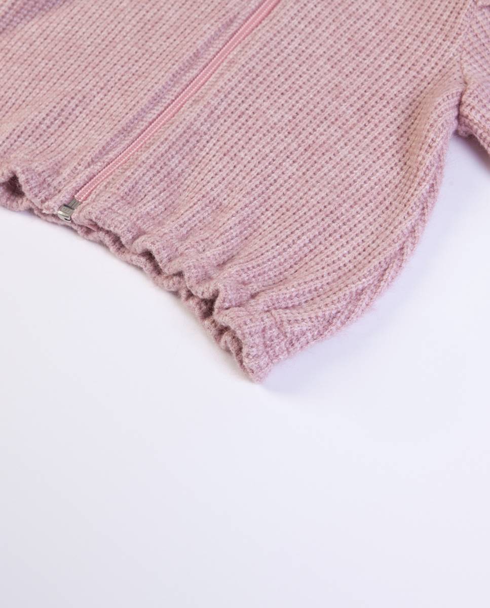 Casaco em malha Rosa-4