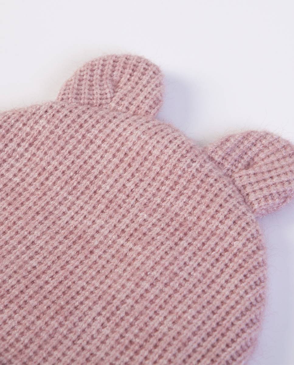 Gorro em malha Rosa-3