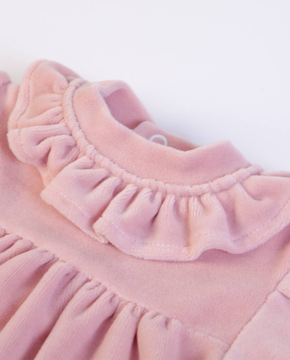 Babygrow em veludo FS Baby Rosa-2