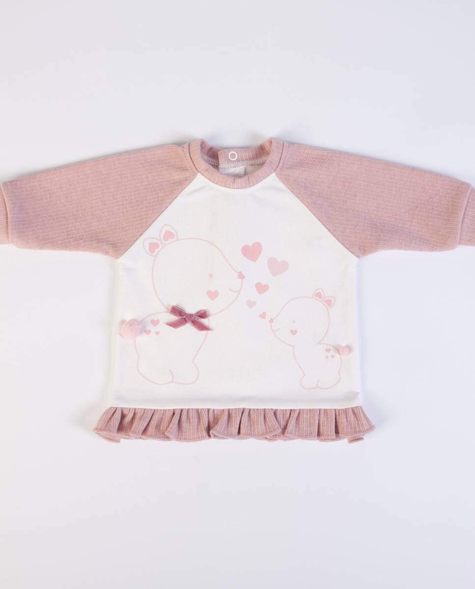 Fato de treino com sweatshirt e calças Rosa-3