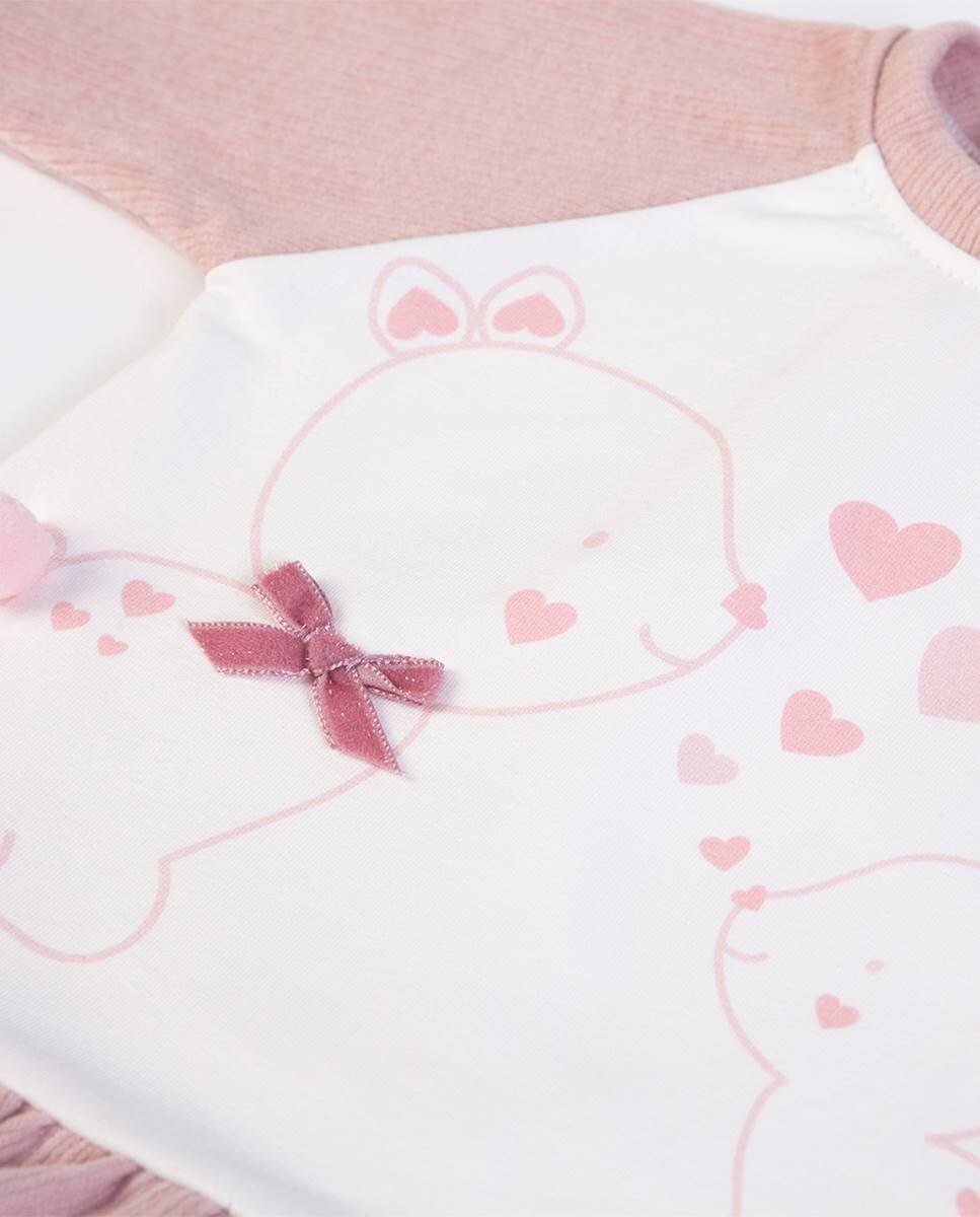 Fato de treino com sweatshirt e calças Rosa-4